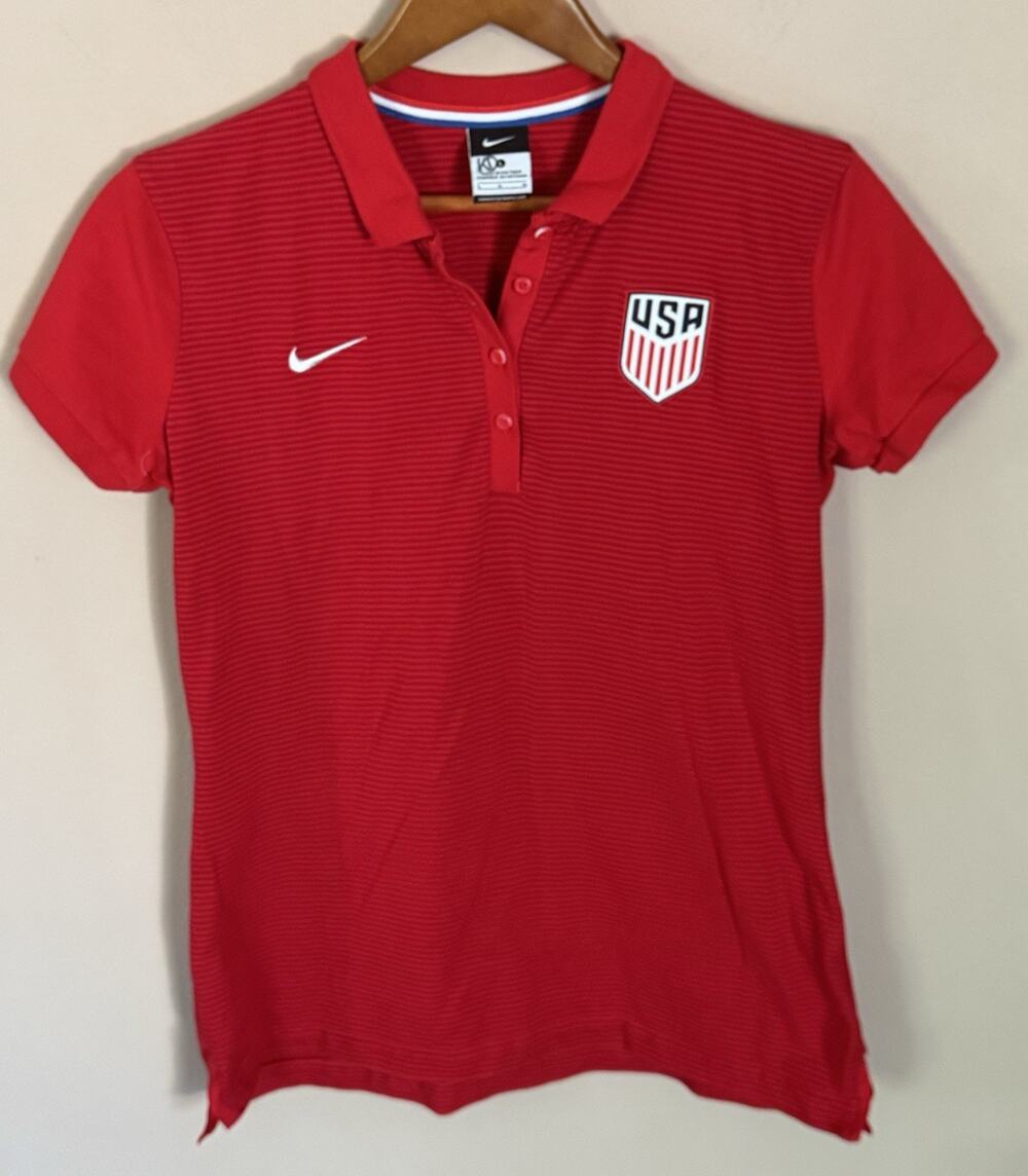 NIKE USA National Team RED Soccer Polo Shirt Women's Large